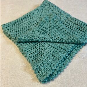 Handmade perfectly made knitted baby blanket Mint Green Knitted